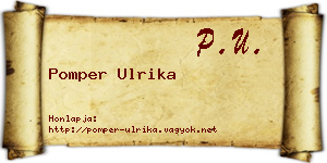 Pomper Ulrika névjegykártya